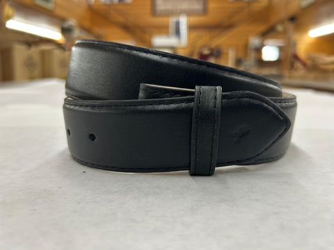 Men's Leather Belt | Natural Grain Calfskin Leather | Obsidian