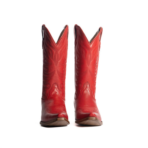 The Margaret | Women's Cowgirl Boot | Natural Grain Calfskin Leather | Carmine