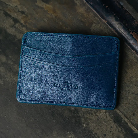 Card Case | Natural Grain Calfskin Leather | Blue