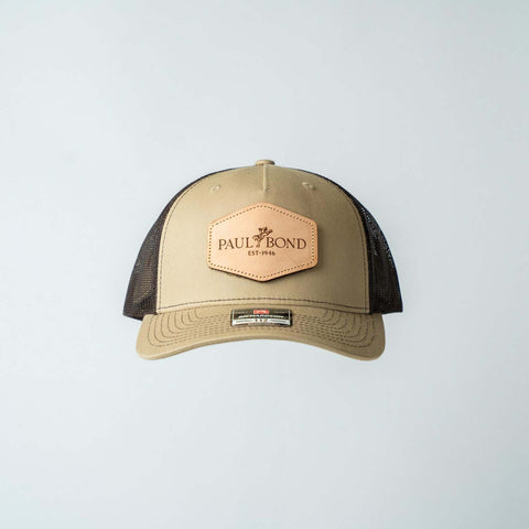 Trucker Hat | Khaki & Coffee | Rectangular Full Logo Patch