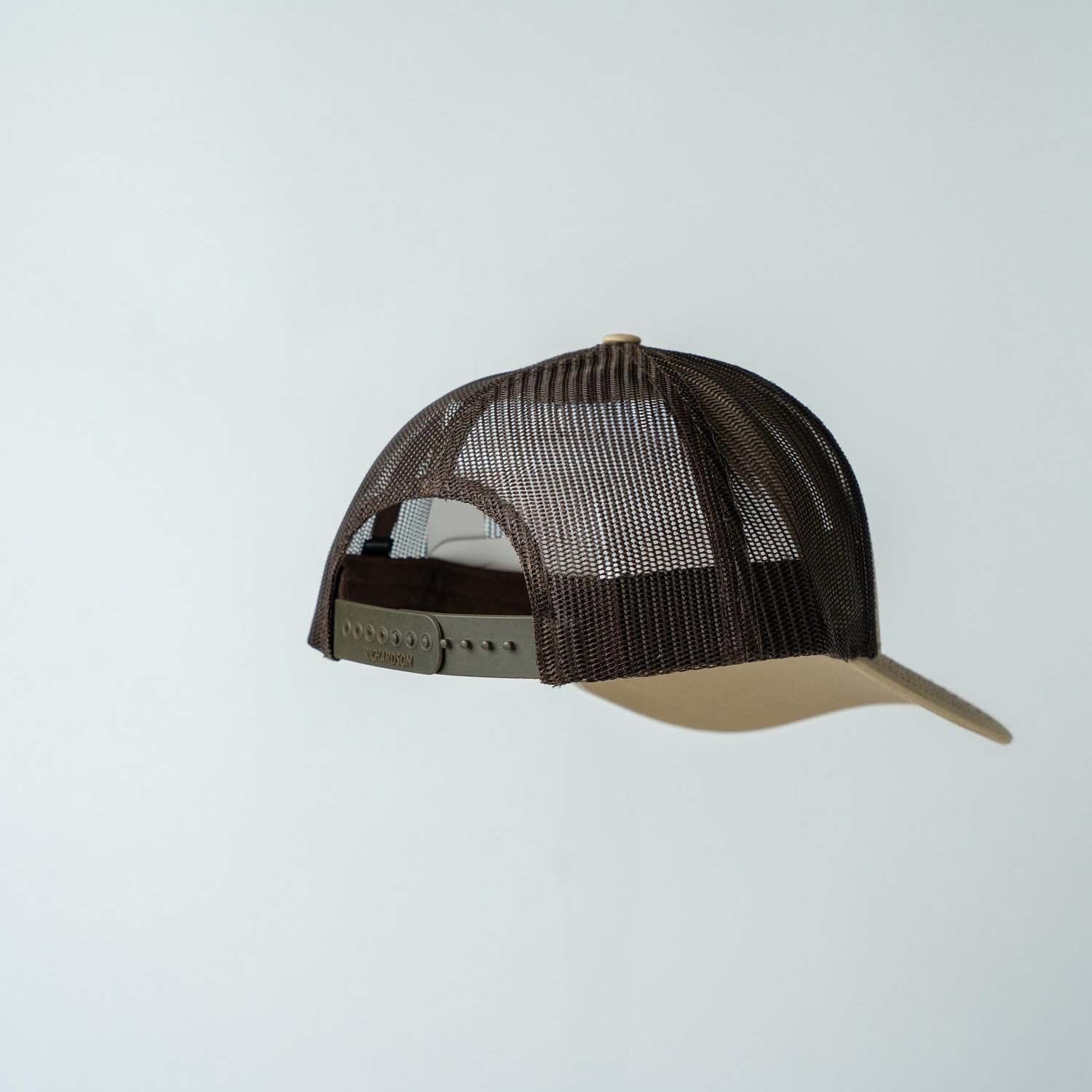 Trucker Hat | Khaki & Coffee | Rectangular Full Logo Patch