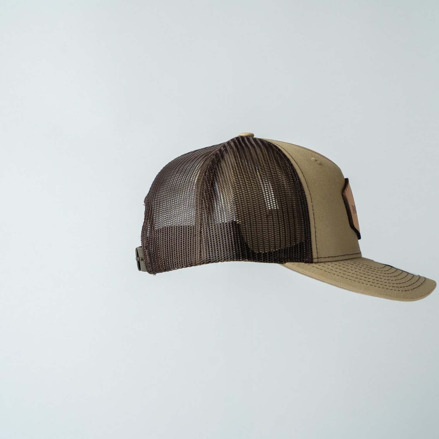 Trucker Hat | Khaki & Coffee | Rectangular Full Logo Patch