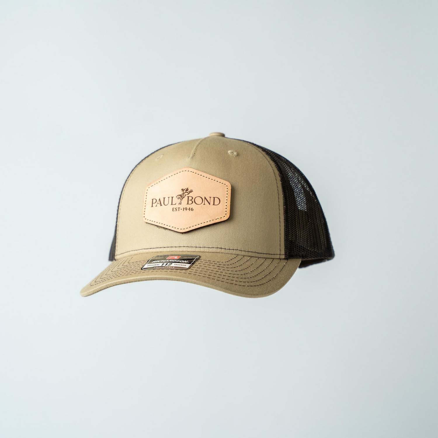 Trucker Hat | Khaki & Coffee | Rectangular Full Logo Patch