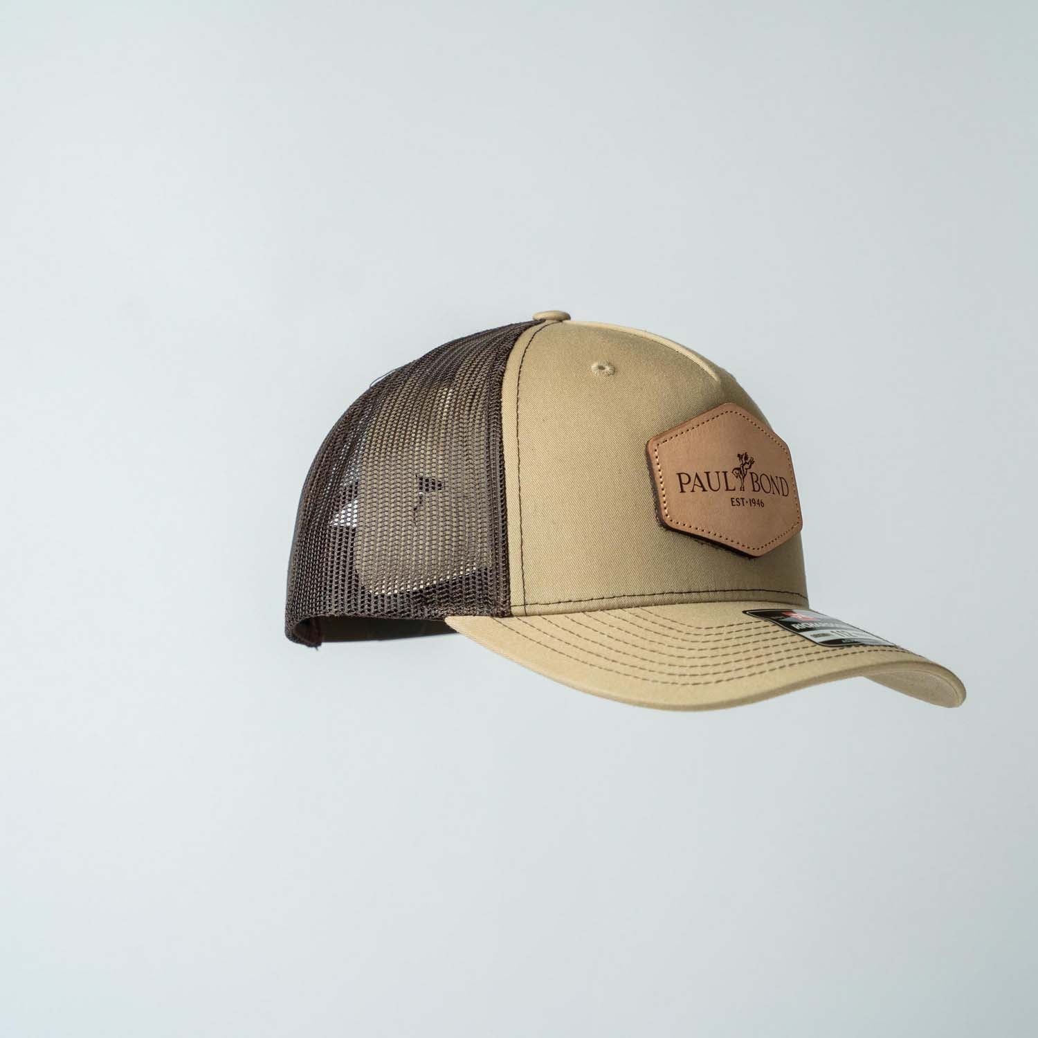 Trucker Hat | Khaki & Coffee | Rectangular Full Logo Patch