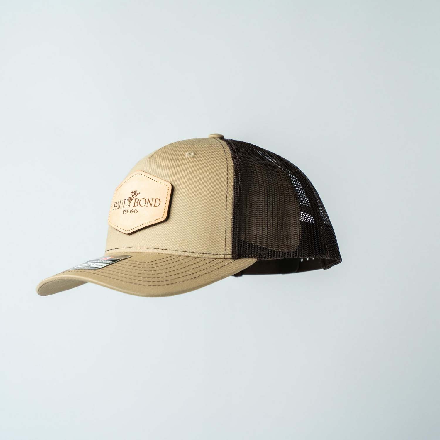 Trucker Hat | Khaki & Coffee | Rectangular Full Logo Patch