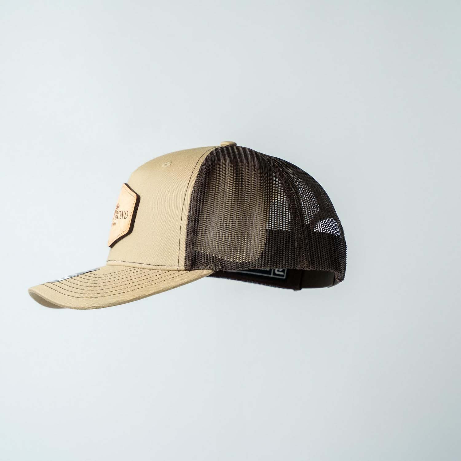 Trucker Hat | Khaki & Coffee | Rectangular Full Logo Patch