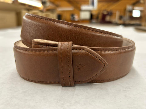 Men's Leather Belt | Natural Grain Calfskin Leather | Whiskey