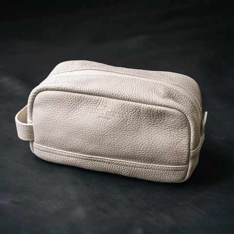 Makeup Bag | Calfskin Full Grain Leather | Bone