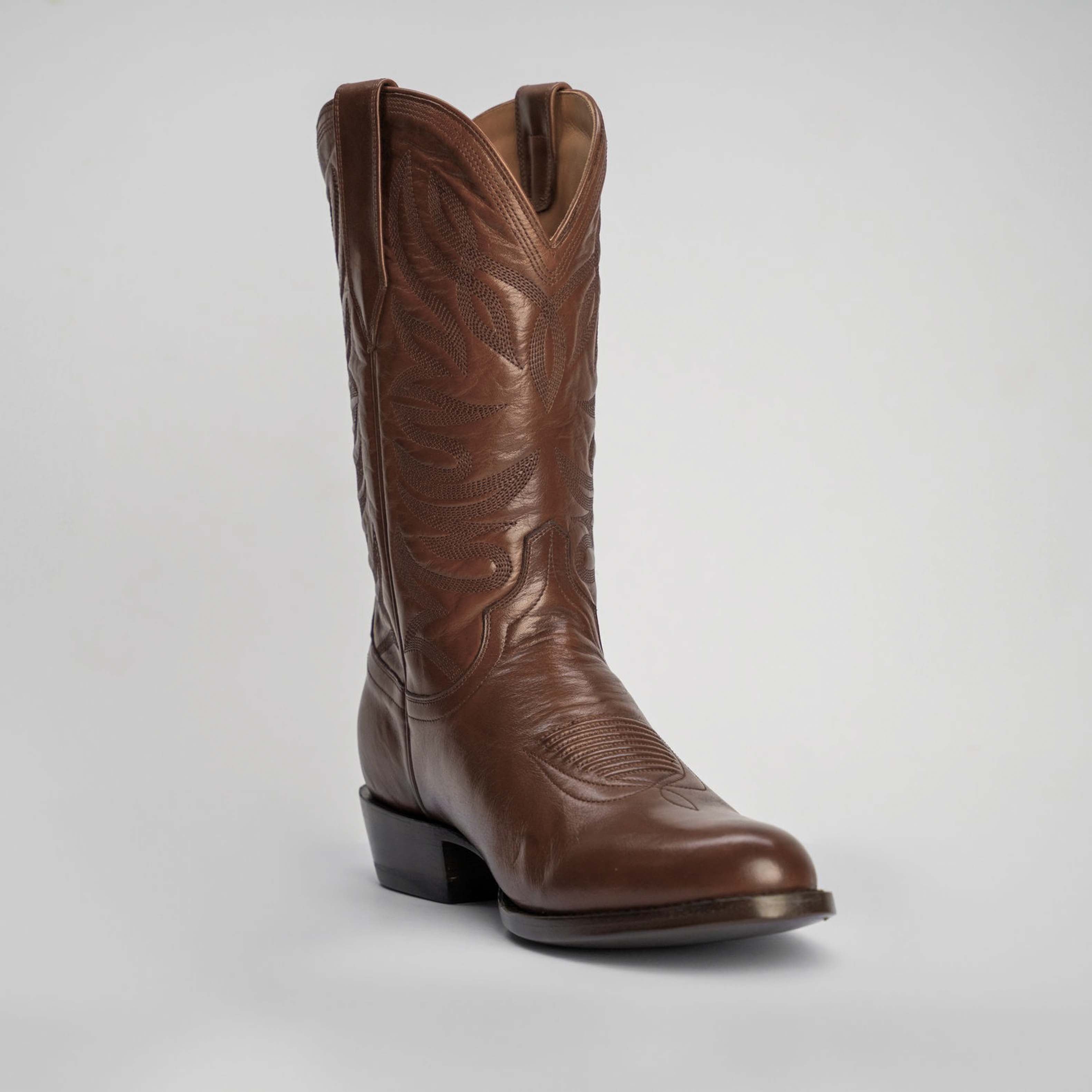 The Sterling | Men's Cowboy Boot | Natural Grain Calfskin Leather | Whiskey