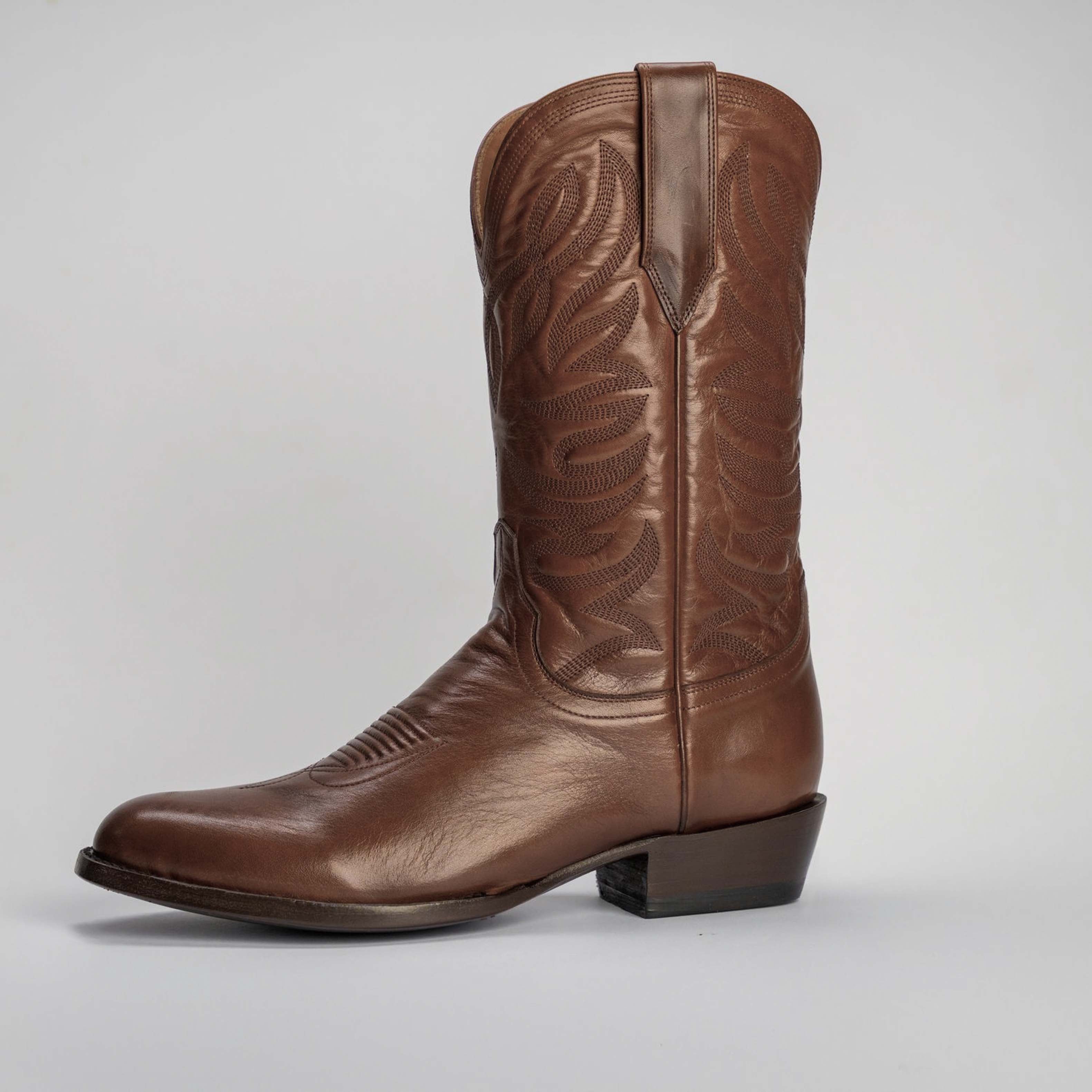 The Sterling | Men's Cowboy Boot | Natural Grain Calfskin Leather | Whiskey