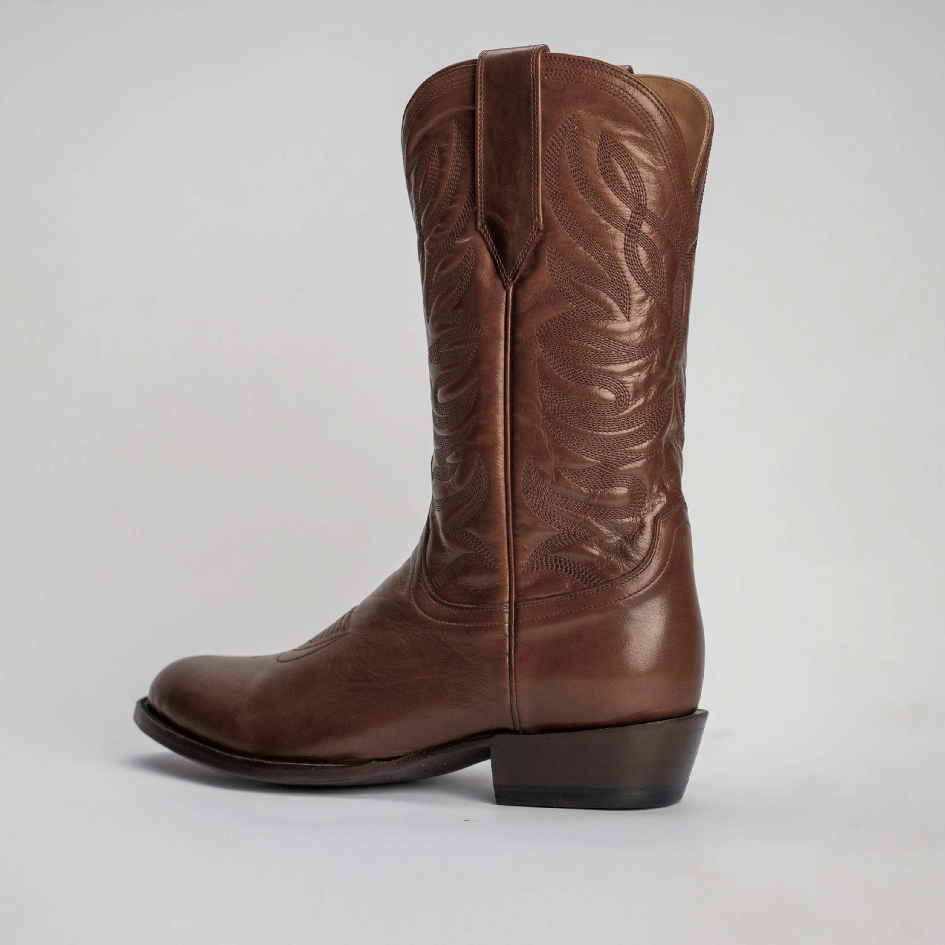 The Sterling | Men's Cowboy Boot | Natural Grain Calfskin Leather | Whiskey