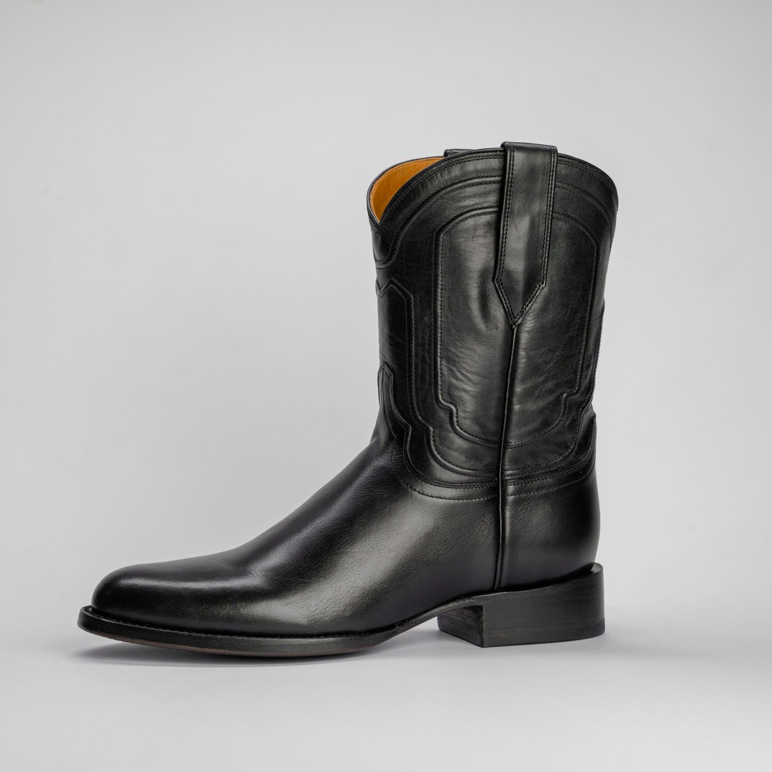 The Pendleton | Men's Roper Boot | Natural Grain Calfskin Leather | Obsidian