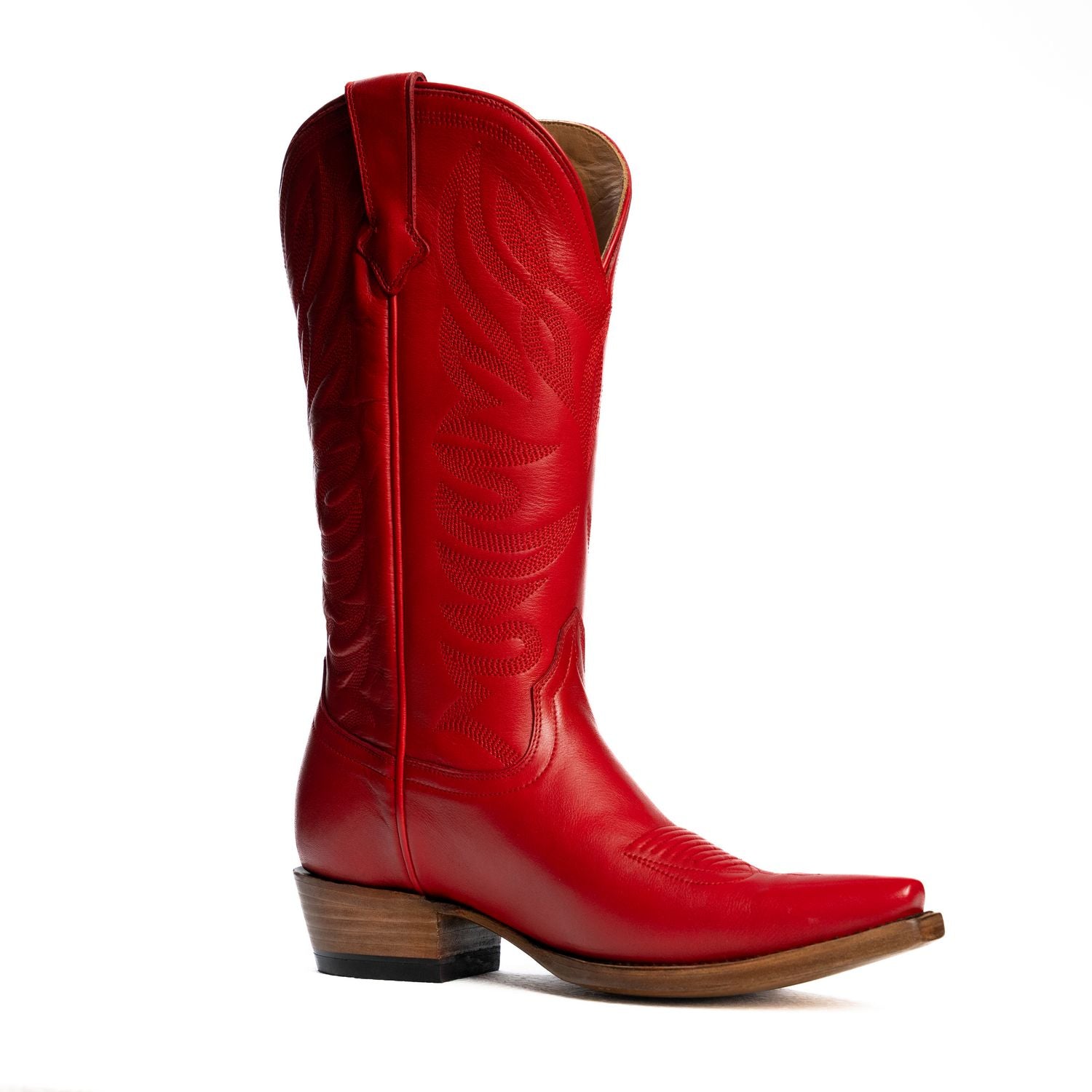 The Margaret | Women's Cowgirl Boot | Natural Grain Calfskin Leather | Carmine