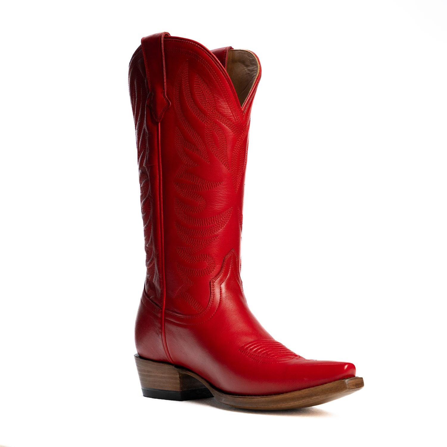 The Margaret | Women's Cowgirl Boot | Natural Grain Calfskin Leather | Carmine