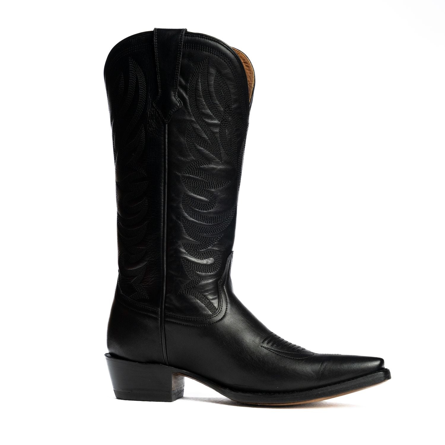 The Margaret | Women's Cowgirl Boot | Natural Grain Calfskin Leather | Obsidian