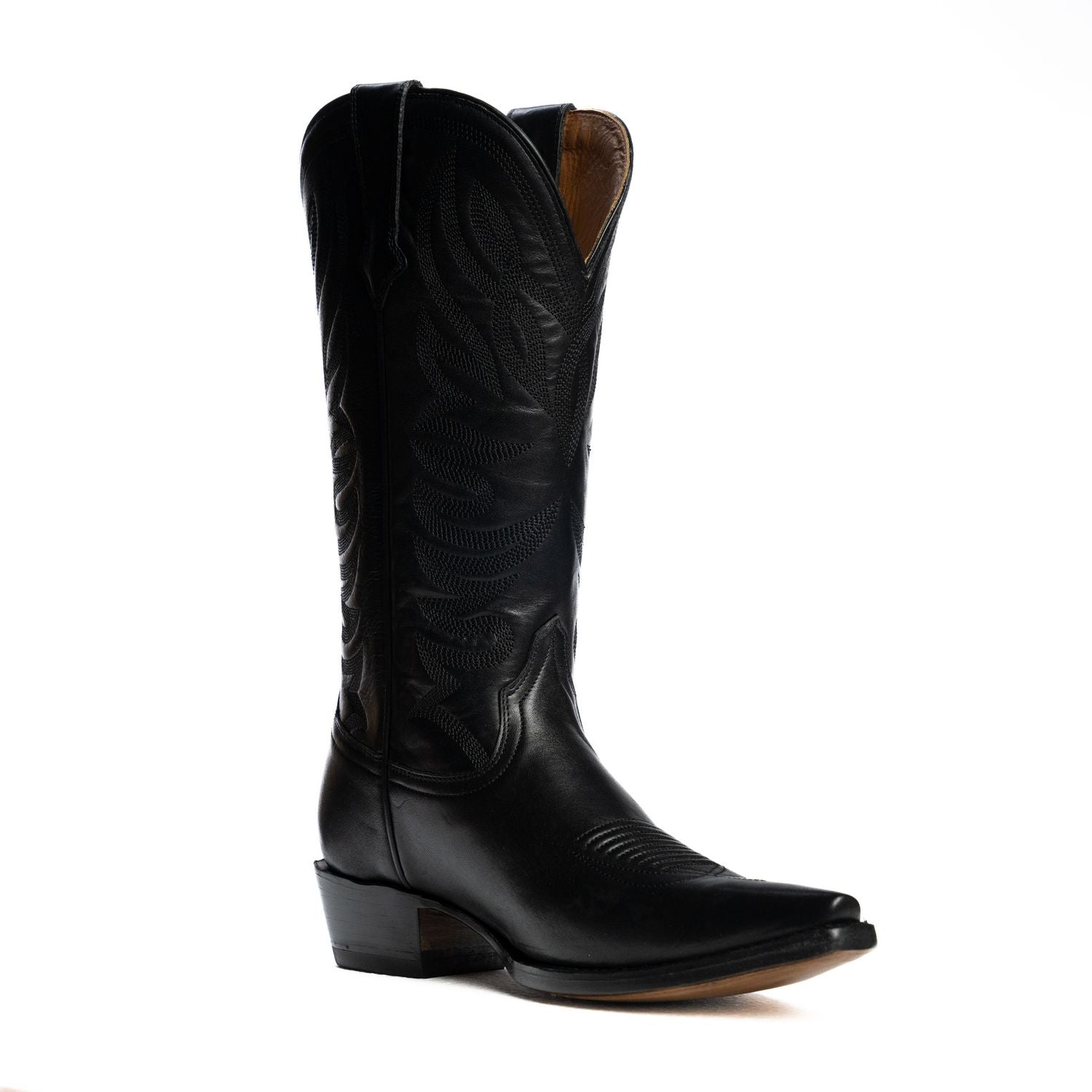 The Margaret | Women's Cowgirl Boot | Natural Grain Calfskin Leather | Obsidian