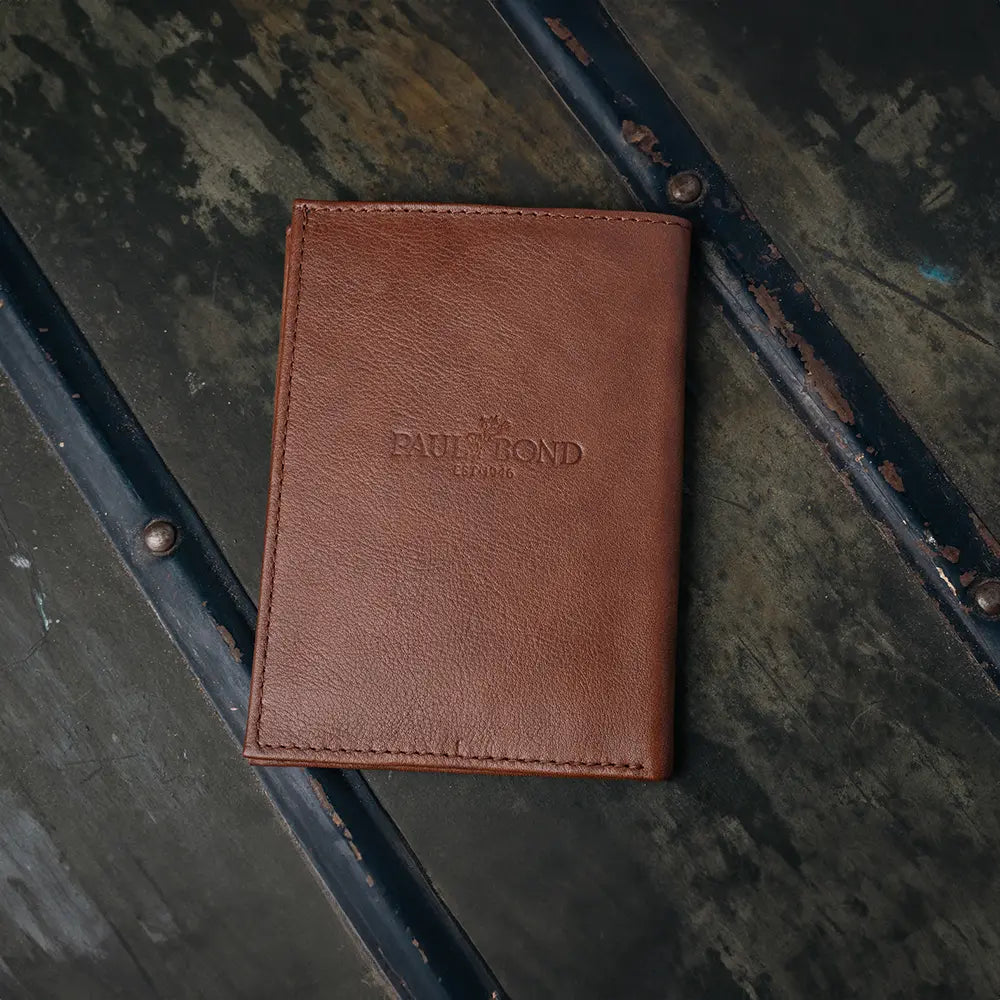 Passport Holder | Natural Grain Calfskin Leather | Bourbon